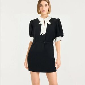 Cinq a Sept Sabelle Dress in Black & Ivory